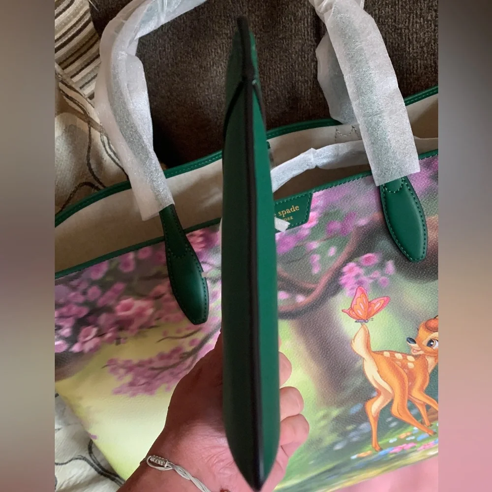 GORGEOUS😍Authentic KATE SPADE Coated leather/smooth leather BAMBI tote/wristlet - Picture 5 of 15